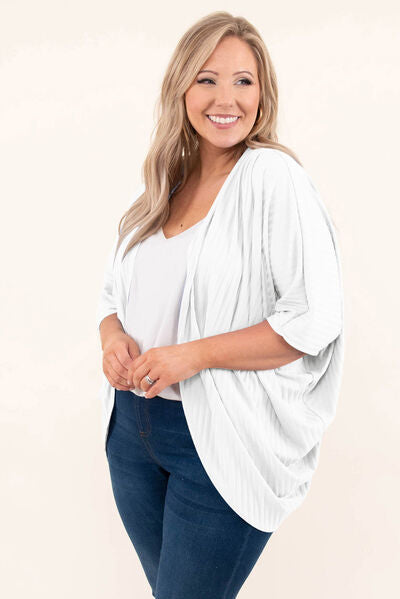 Explore More Collection - Plus Size Ribbed Cocoon Cover Up