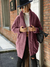Explore More Collection - Open Front Hooded Teddy Coat
