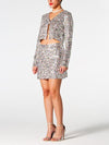 Explore More Collection - Sequin V-Neck Top and Mini Skirt Set