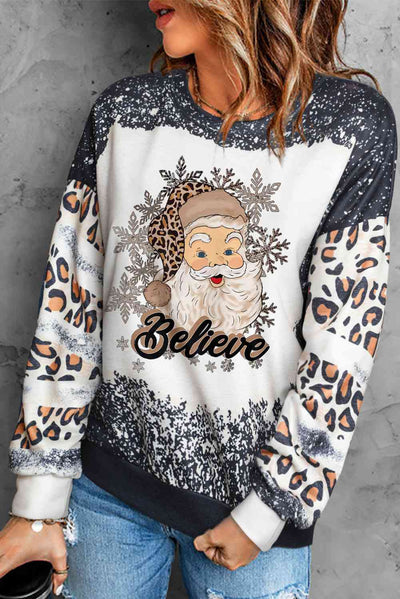 Explore More Collection - BELIEVE Santa Graphic Sweatshirt