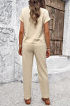 Explore More  Collection - Round Neck Short Sleeve Top and Pants Set