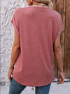 Explore More Collection - Heathered V-Neck Short Sleeve T-Shirt