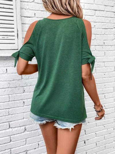 Explore More Collection - Keyhole Cold Shoulder T-Shirt