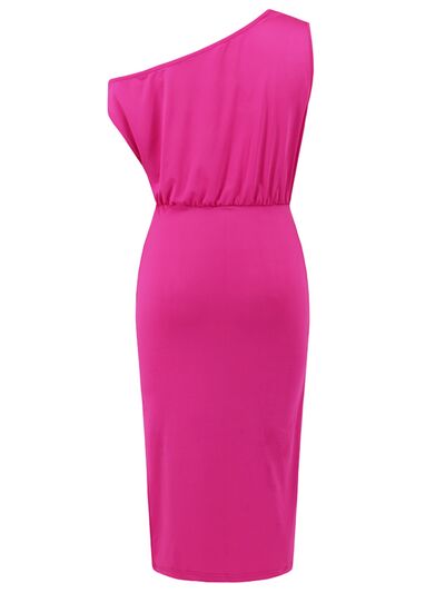 Explore More Collection - Slit Tied Single Shoulder Dress