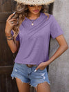 Explore More Collection - Heathered Round Neck Short Sleeve T-Shirt