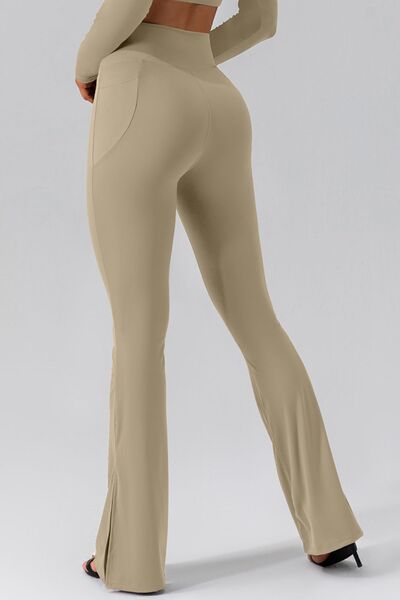 Explore More Collection - High Waist Slit Pocketed Active Pants