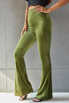 Explore More Collection - Ribbed High Waist Flare Pants