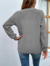 Explore More Collection - Cutout V-Neck Rib-Knit Sweater