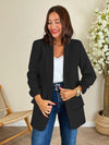 Explore More Collection - Open Front Pocketed Blazer