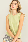 Albert - A Ribbed Accent Sleeveless Top