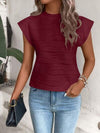 Explore More Collection - Mock Neck Cap Sleeve T-Shirt