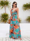 Explore More Collection - Printed Surplice Spaghetti Strap Dress