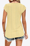 Explore More Collection - Eyelet Contrast V-Neck Tee