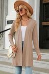 Explore More Collection - Open Front Long Sleeve Cardigan