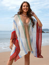 Explore More Collection - Openwork Color Block Plunge Cover-Up