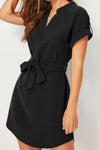 Explore More  Collection - Tied Notched Short Sleeve Dress