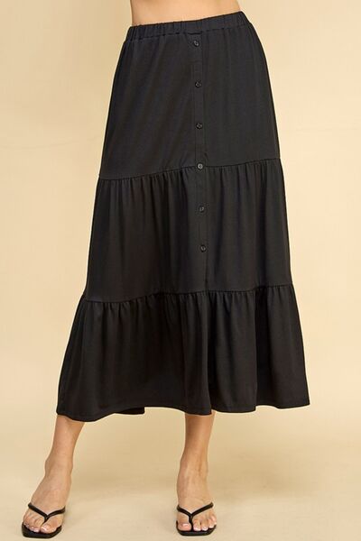 Explore More Collection - Faith Apparel Tiered Midi Skirt