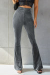 Explore More Collection - Ribbed High Waist Flare Pants