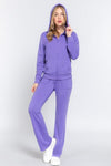 Explore More Collection - ACTIVE BASIC French Terry Zip Up Hoodie and Drawstring Pants Set