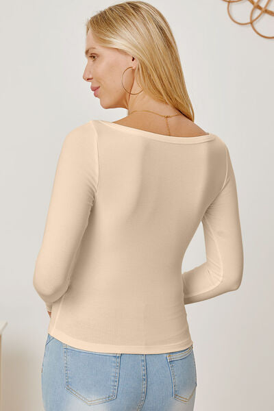 Explore More Collection - Square Neck Long Sleeve T-Shirt