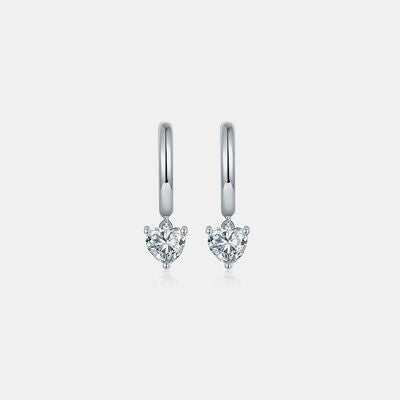 Explore More Collection - 1 Carat Moissanite 925 Sterling Silver Heart Earrings