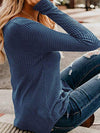 Explore More Collection - Waffle-Knit V-Neck Top