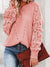 Explore More Collection - Openwork Round Neck Lantern Sleeve Sweater