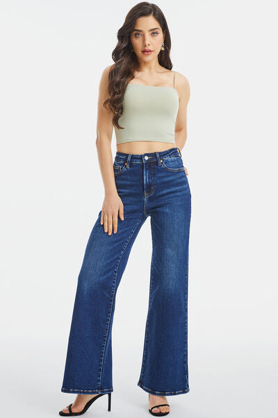 Explore More Collection - BAYEAS Full Size High Waist Cat's Whisker Wide Leg Jeans