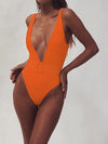 Explore More Collection - Plunge Wide Strap Sleeveless One-Piece Swimwear