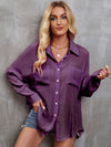 Explore More Collection - Pocketed Button Up Long Sleeve Shirt