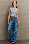Explore More Collection - Kancan Holly High Waisted Cargo Flare Jeans