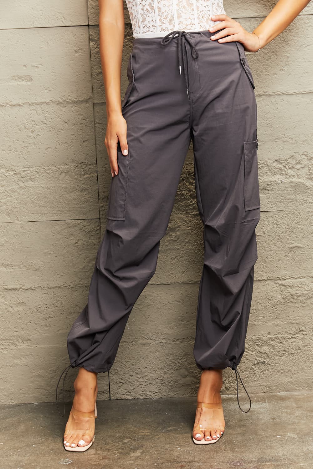 Explore More Collection - Drawstring Waist Joggers with Pockets