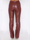 Explore More Collection - Leather High Waist Straight Pants