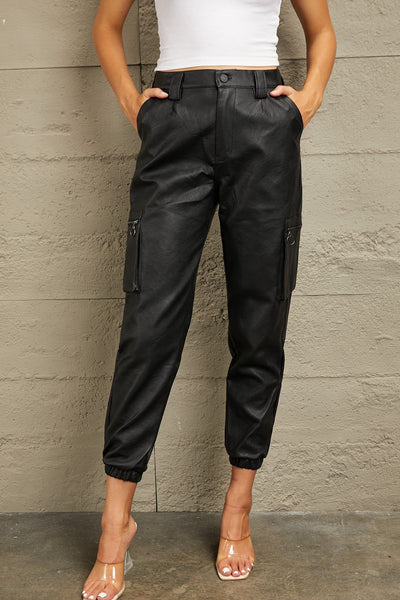 Explore More Collection - Kancan High Rise Leather Joggers