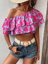 Explore More Collection - Layered One Shoulder Cropped Blouse
