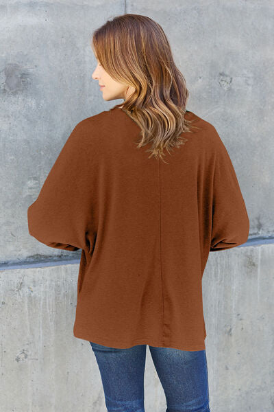 Explore More Collection - Double Take Full Size Round Neck Long Sleeve T-Shirt