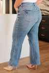 Explore More Collection - Bree High Rise Control Top Distressed Straight Jeans