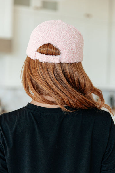 Explore More Collection - Lyla Sherpa Ball Cap in Pink