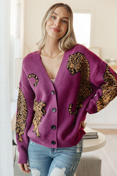 Explore More Collection - On the Prowl Tiger Cardigan