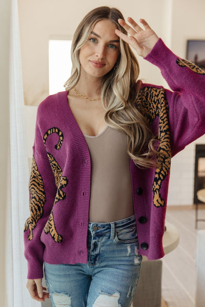 Explore More Collection - On the Prowl Tiger Cardigan