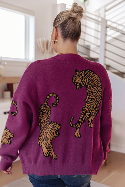 Explore More Collection - On the Prowl Tiger Cardigan