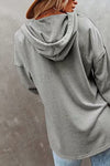 Explore More Collection - Buttoned Drop Shoulder Hoodie