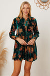 Explore More Collection - Floral Button Up Collared Neck Shirt Dress