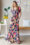 Explore More Collection - Heimish Full Size Floral Surplice Tie Waist Maxi Dress