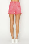 Explore More Collection - RISEN High Waist Frayed Hem Denim Shorts