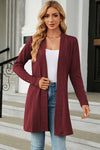 Explore More Collection - Open Front Long Sleeve Cardigan