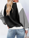 Explore More Collection - Color Block Exposed Seam Sweatshirt