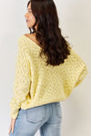 Explore More Collection - V-Neck Patterned Long Sleeve Sweater