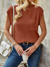 Explore More Collection - Pocketed Round Neck Knit Top