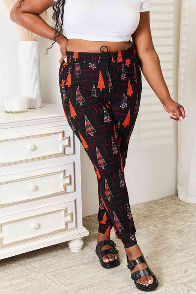 Explore More Collection - Leggings Depot Full Size Holiday Tree Print Joggers